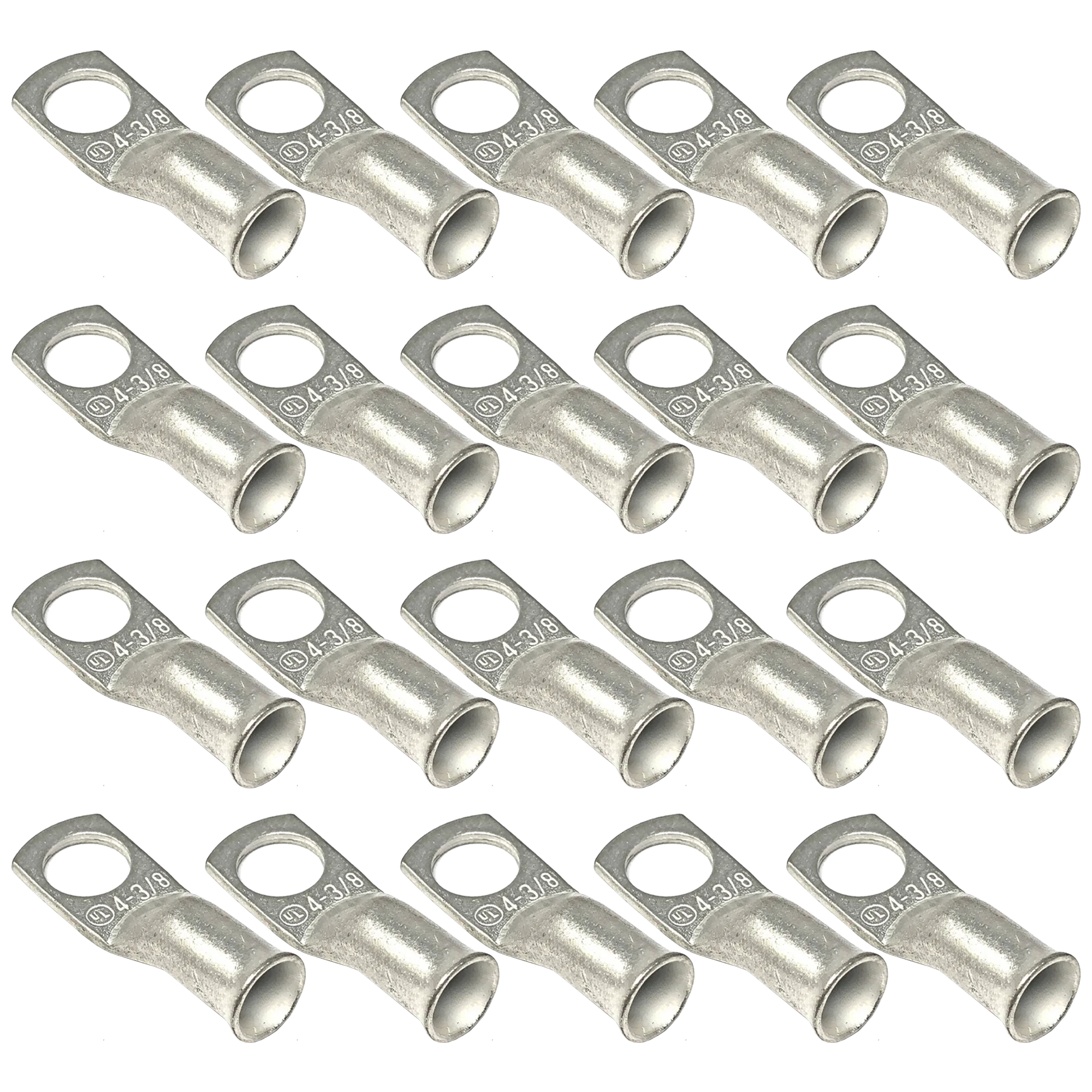4 Star Audio 20-Pack 4AWG Silver Tinned Copper Wire Lugs