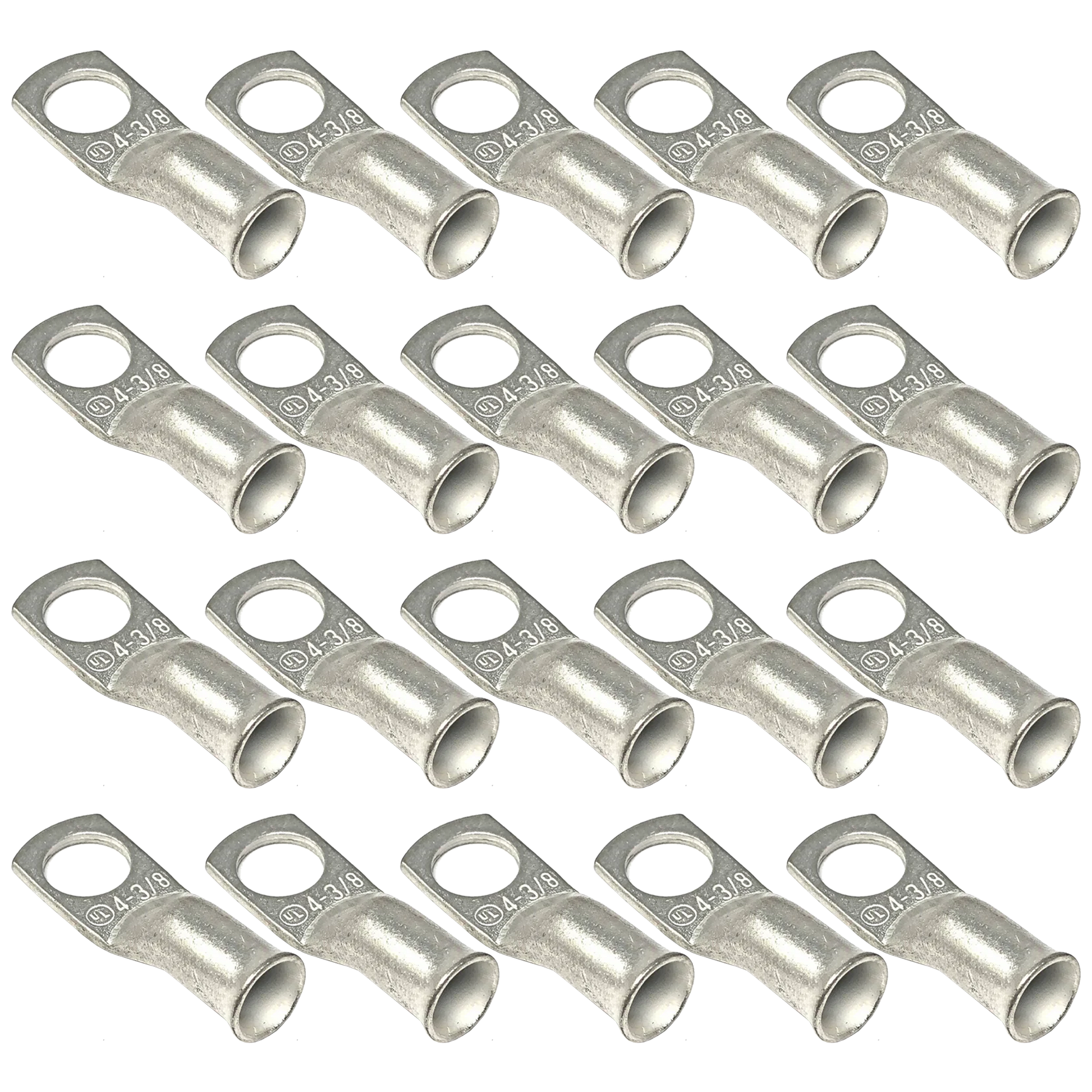 4 Star Audio 20-Pack 4AWG Silver Tinned Copper Wire Lugs