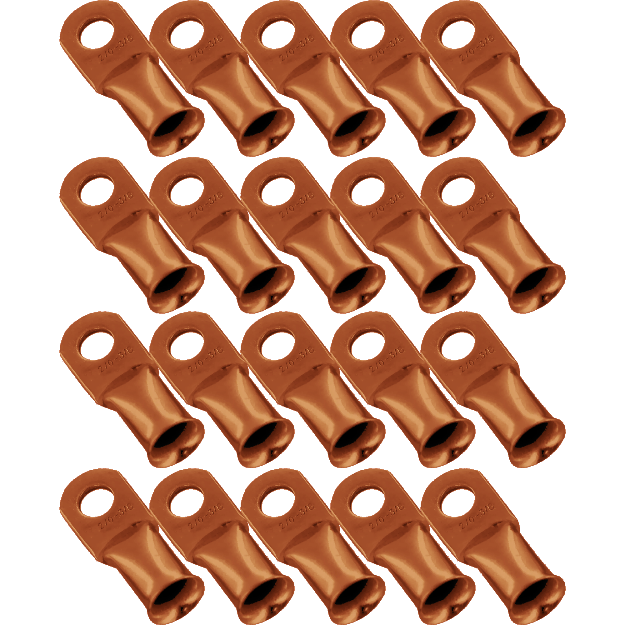 4 Star Audio 20-Pack 2/0-1/0 100%Copper Wire Lugs