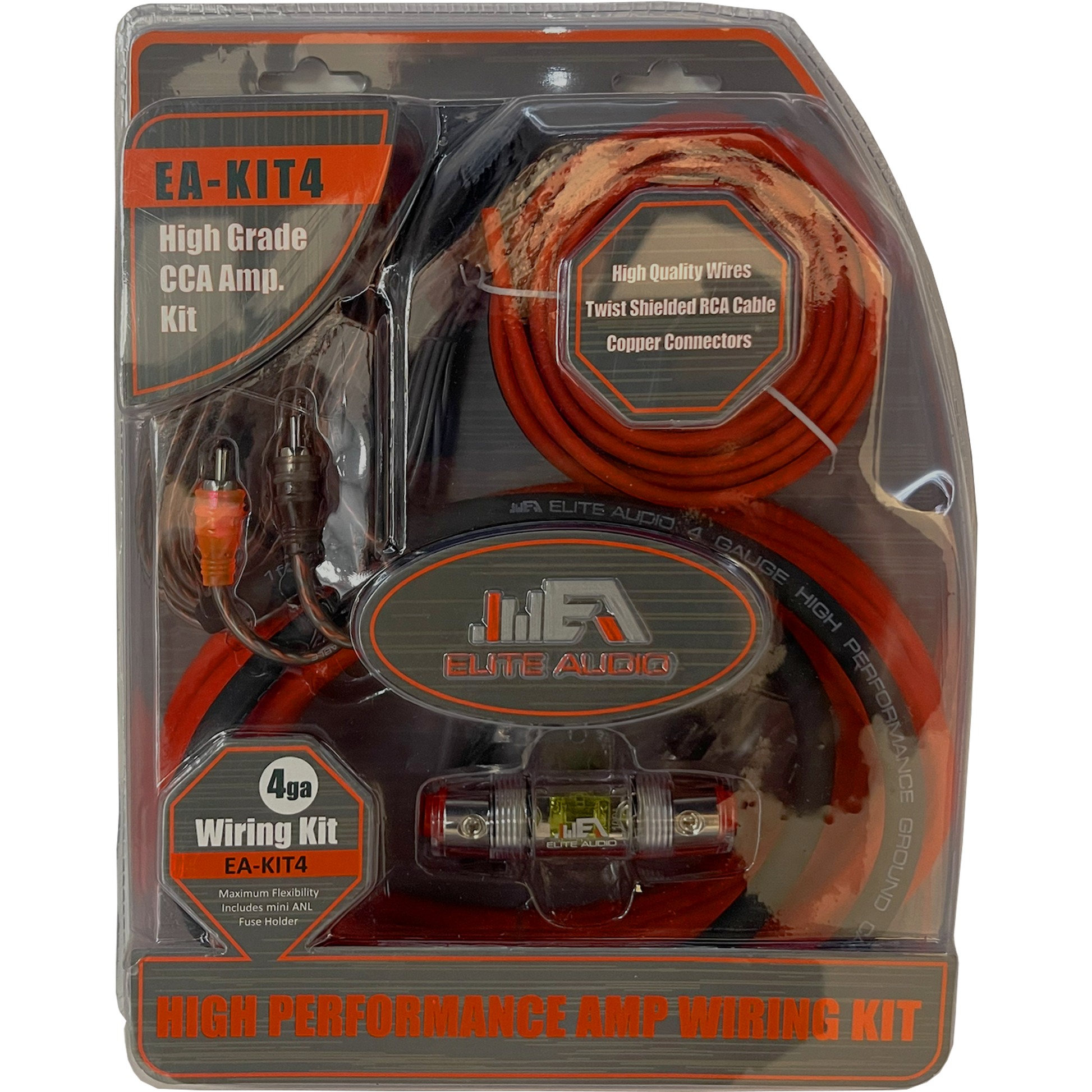 Elite Audio EA-KIT4 4GA CCA Amplifier Installation Kit
