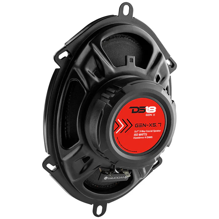 DS18 GEN-X5.7 GEN-X 5x7" 3-Way Coaxial Speakers 165 Watts 4-Ohm