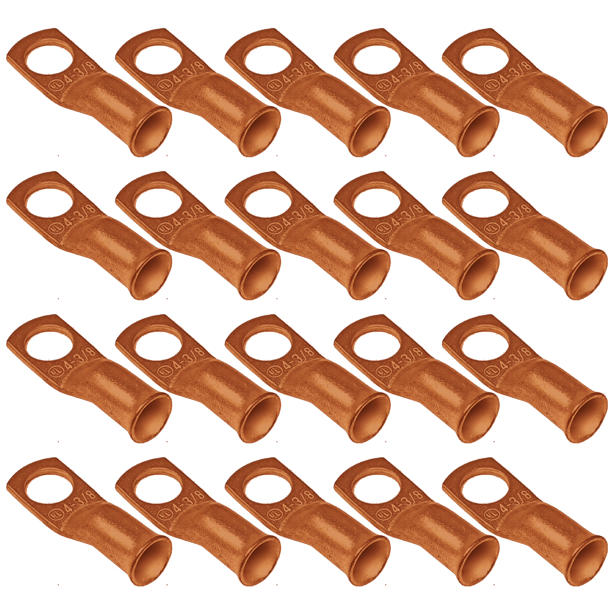 4 Star Audio 20-Pack 4AWG 100% Copper Wire Lugs