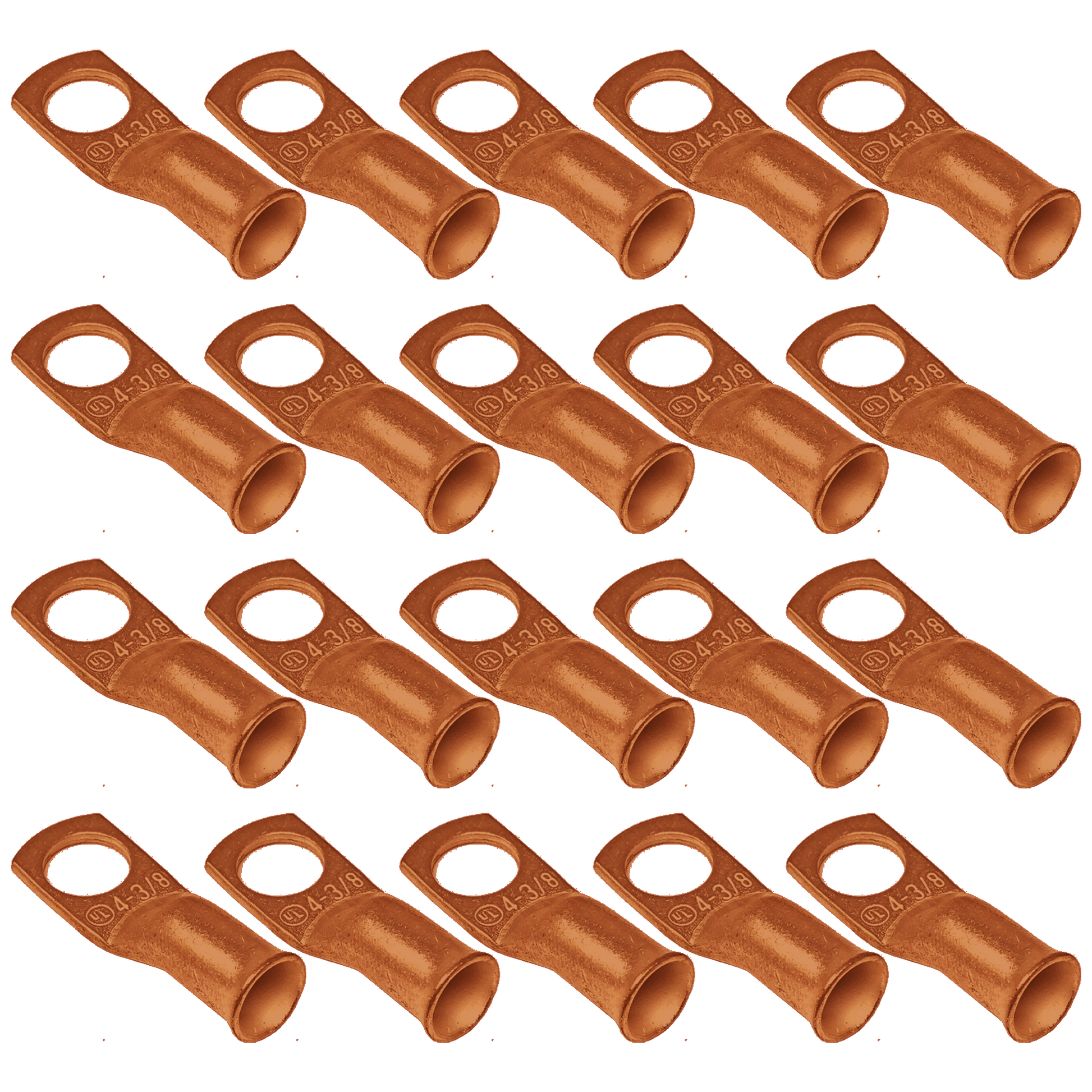 4 Star Audio 20-Pack 4AWG 100% Copper Wire Lugs