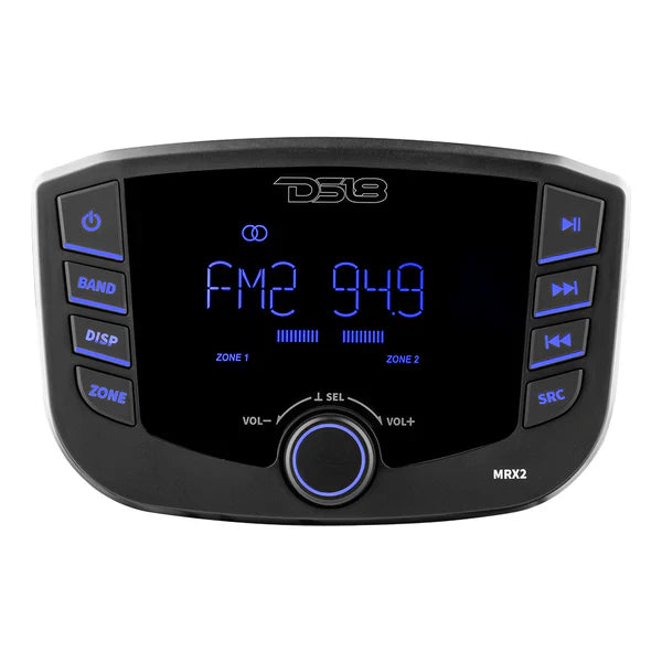 DS18 MRX2 Marine Headunit LCD screen , 2 Zones, 4 volts Output, BT, RDS 4X40 Watts